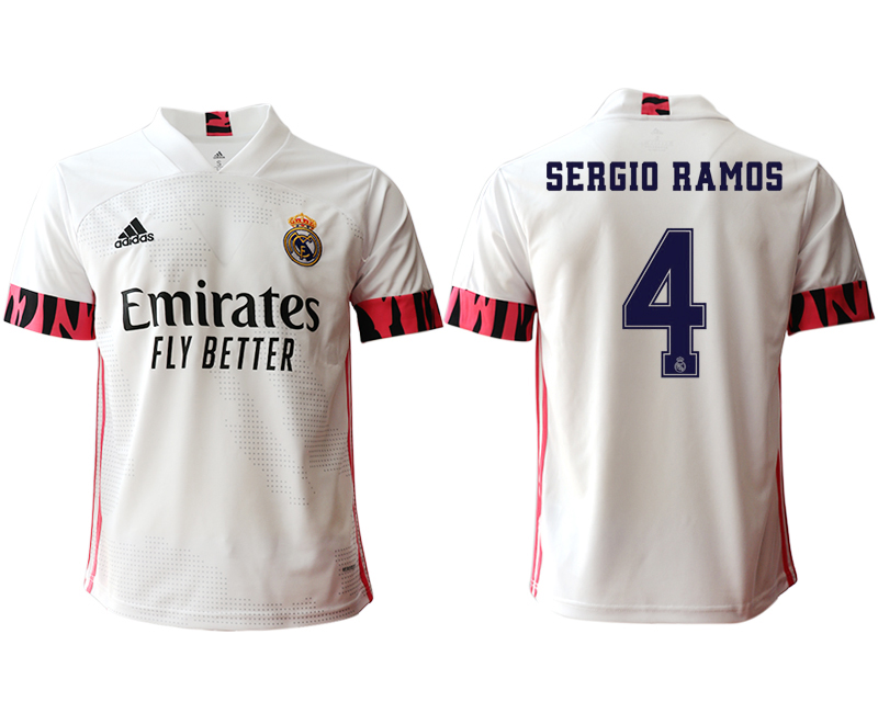 Men 2020-2021 club Real Madrid home aaa version #4 white Soccer Jerseys